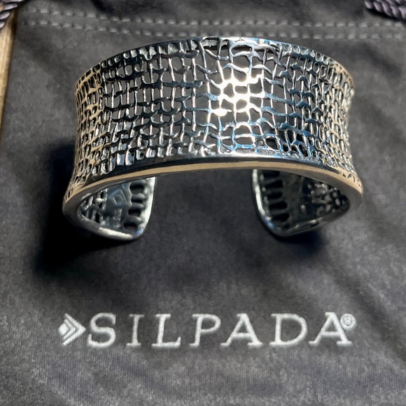 Silpada Sterling Silver Woven Cuff Bracelet - Picture 1 of 15